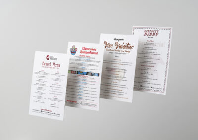 Single Page Disposable Menus with Attractive Designs